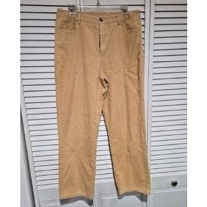 Appleseed's Womens Tan Corduroy Straight Leg Pants Camel Cotton Stretch Size 12